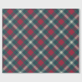 Schotse Rood Groen Moderne Schotse Tartan Cadeaupapier (Vlak)
