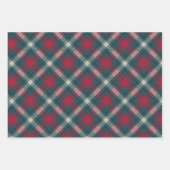 Schotse Rood Groen Moderne Schotse Tartan Inpakpapier Vel (Voorkant)