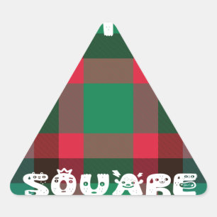 Schotse Royal Checkered Tartan Plaid met tekst Driehoek Sticker