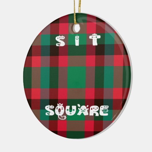 Schotse Royal Checkered Tartan Plaid met tekst Keramisch Ornament (Links)
