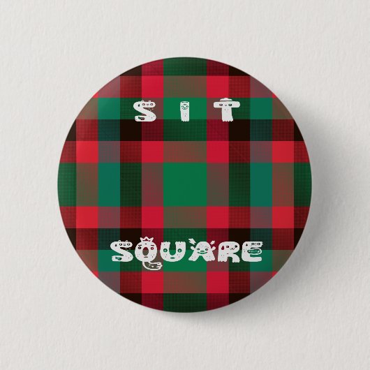 Schotse Royal Checkered Tartan Plaid met tekst Ronde Button 5,7 Cm (Voorkant)