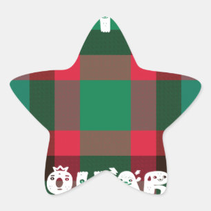Schotse Royal Checkered Tartan Plaid met tekst Ster Sticker