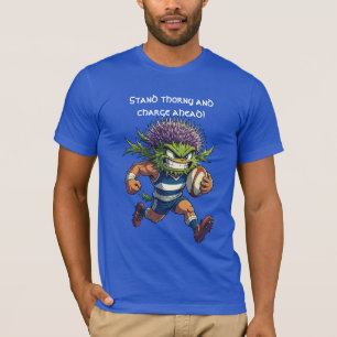 Schotse Rugby Distel Karakter Fierce Sporten T-shirt