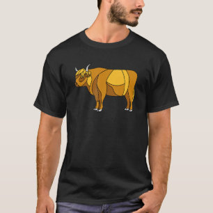 Schotse ruige hooglandkoe glas-in-lood koe t-shirt