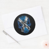 Schotse schedel en Rozen vlag Ronde Sticker (Envelop)