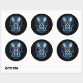 Schotse schedel en Rozen vlag Ronde Sticker (Vel)
