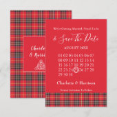 Schotse Schotse ruit Keltische symbolen bruiloft Save The Date (Voorkant / Achterkant)