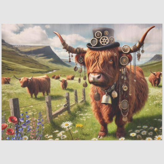 Schotse Steerpunk Tissuepapier (Voorkant)