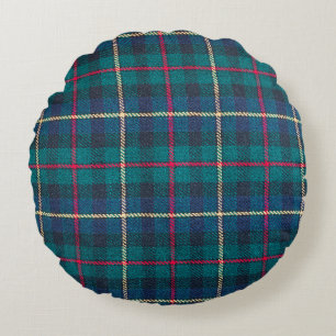 Schotse tartan achtergrond een gecontroleerd vlekk rond kussen