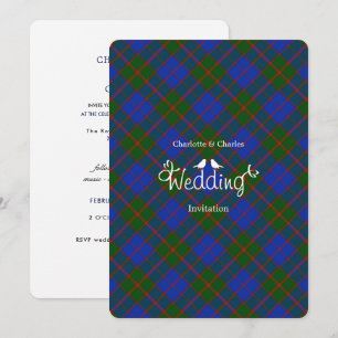 Schotse Tartan Clan Geplaatst Bewerkbare bruiloft Kaart