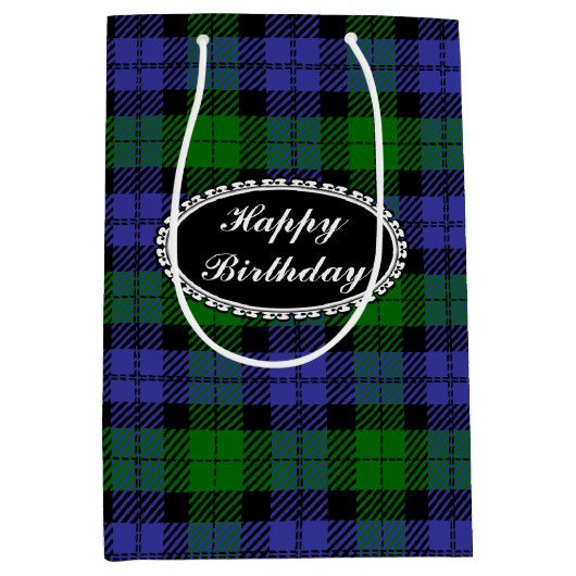 Schotse tartan medium cadeauzakje (Voorkant)