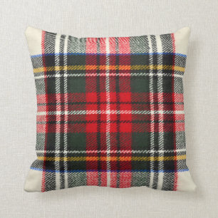 Schotse tartan patroon. Rood en wit wollen plaid Kussen