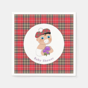 Schotse tartan Thistle Baby shower op maat Servetten