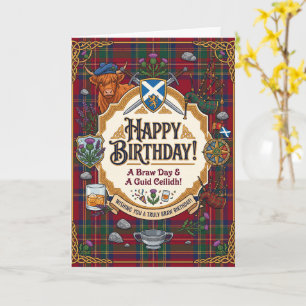 Schotse Tartan Verjaardag Kaart
