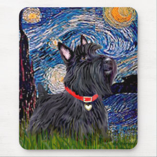 Schotse Terrier 6 - Sterrennacht (Verticaal) Muismat