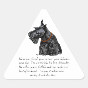 Schotse Terriër Aandenken - REUZE Hond Driehoek Sticker