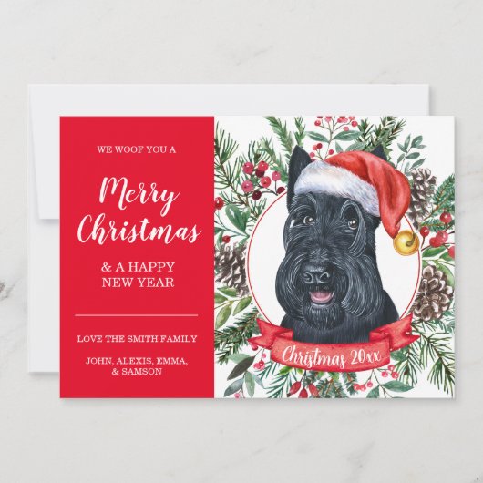 Schotse terrier Dog voordelige kerstkaart Kaart (Voorkant)
