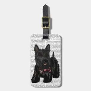 Schotse Terrier en Bow Bagagelabel