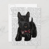 Schotse Terrier en Bow Briefkaart (Voorkant / Achterkant)