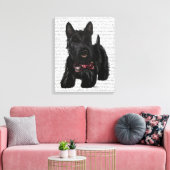 Schotse Terrier en Bow Canvas Afdruk (Insitu (Woonkamer))