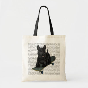 Schotse Terrier en Skateboard Tote Bag