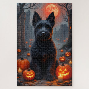 Schotse Terrier Gehaunted Kasteel Halloween Portre Legpuzzel