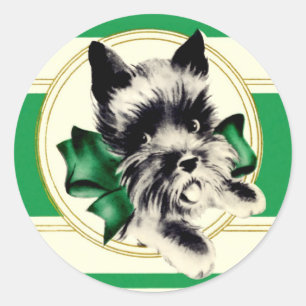 Schotse Terriër groene boog en streep stickers