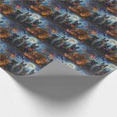 Schotse terriër Halloween Spooky Cadeaupapier (Hoek)