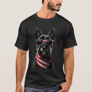 Schotse Terrier Hond 4 juli Amerikaanse Onafhankel T-shirt