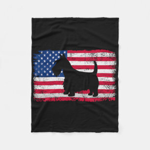 Schotse Terriër Hond 4 juli Patriottisch Amerika Fleece Deken