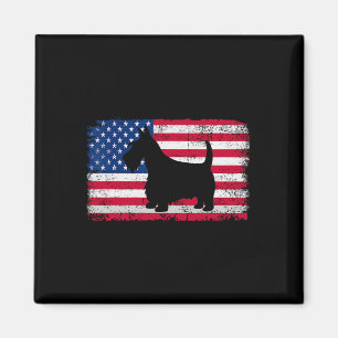 Schotse Terriër Hond 4 juli Patriottisch Amerika Magneet