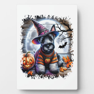 Schotse Terriër Hond Halloween Fotoplaat