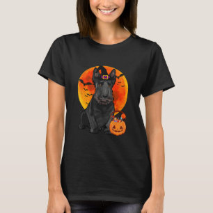Schotse Terriër Hond Halloween Jack O Lantaarn Pom T-shirt