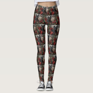 Schotse Terrier Hond Kerst Festief Leggings