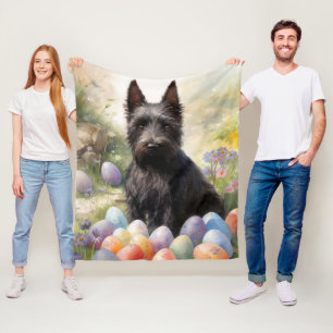 Schotse Terrier-hond met Pasen-eieren Vakantie Fleece Deken