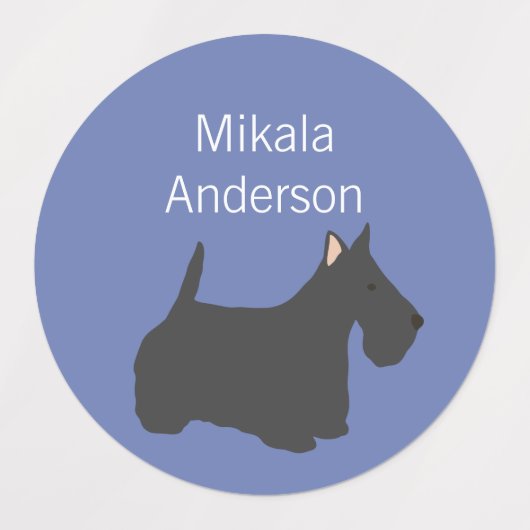 Schotse Terrier-hondenras verkleurt waterdicht lab Labels (Design 1)