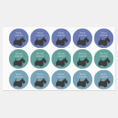 Schotse Terrier-hondenras verkleurt waterdicht lab Labels (Vel)