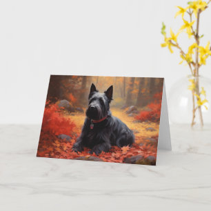 Schotse Terrier in de herfst Inspiratie door valle Kaart