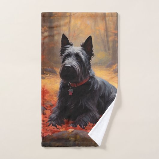Schotse Terrier in de herfst Inspiratie van vallen Bad Handdoek (Handdoek)