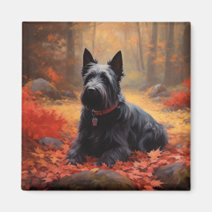 Schotse Terrier in de herfst Inspiratie van vallen Magneet