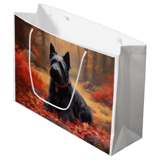 Schotse Terriër in de herfst laat Herfst inspirere Groot Cadeauzakje (Voorkant Gekanteld)