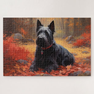 Schotse Terriër in de herfst laat Herfst inspirere Legpuzzel