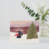 Schotse Terrier in de Wintertijd Briefkaart (Staand voorkant)