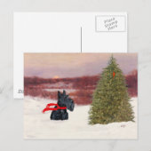 Schotse Terrier in de Wintertijd Briefkaart (Voorkant / Achterkant)