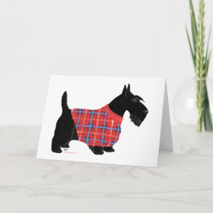 Schotse Terrier in een Trui Feestdagen Kaart