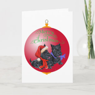 Schotse Terriër Kerst Ornament Feestdagen Kaart
