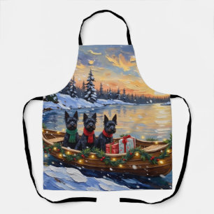 Schotse Terrier Kerstboot Vakantie Schort