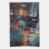 Schotse Terrier Kerstfeest Seizoen Theedoek (Verticaal)