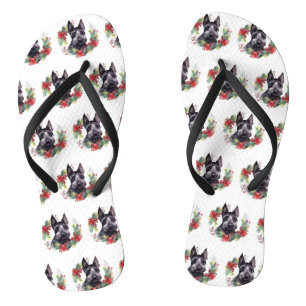Schotse Terrier Kerstkrans Festieve Pup Teenslippers