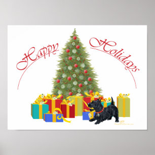 Schotse Terrier Kerstmis Poster